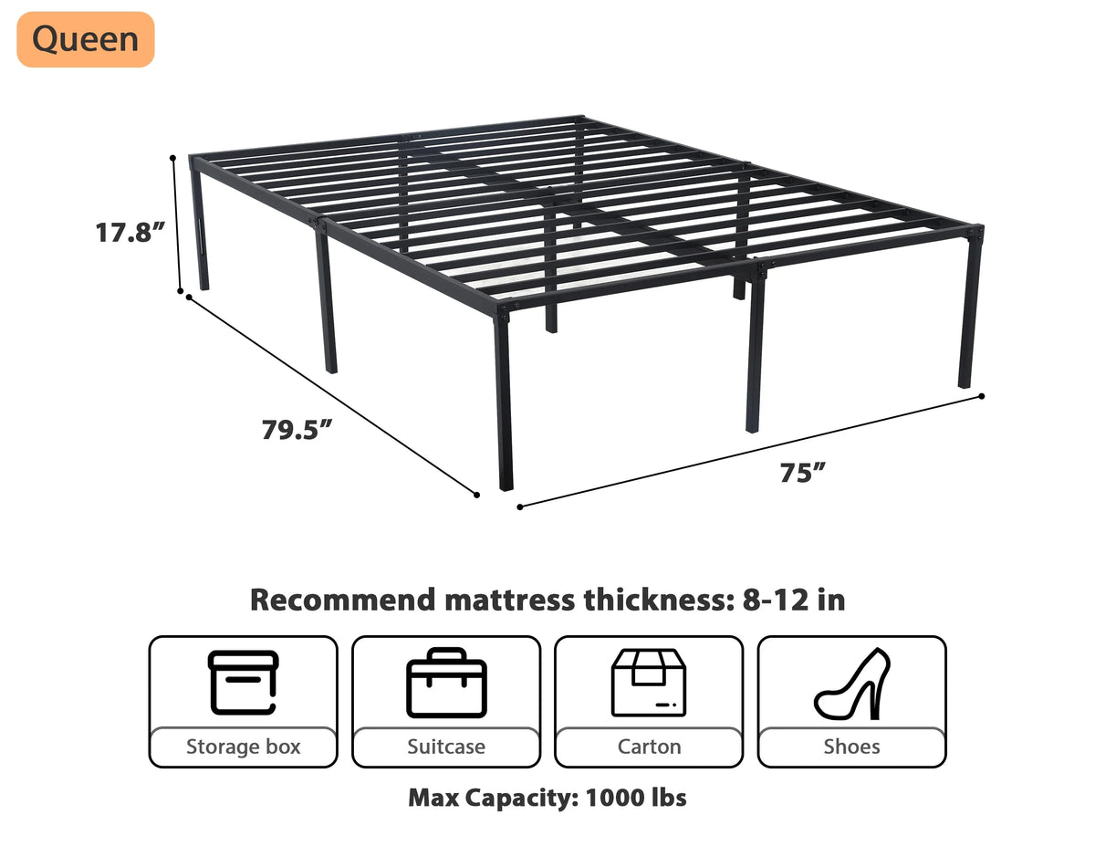 King Size 18 Inch Metal Platform Bed Frame M1460