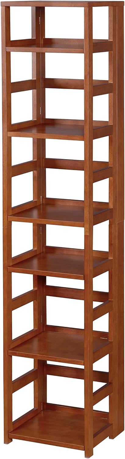 Square Folding Bookcase, 34-inch, Medium Oak X711627