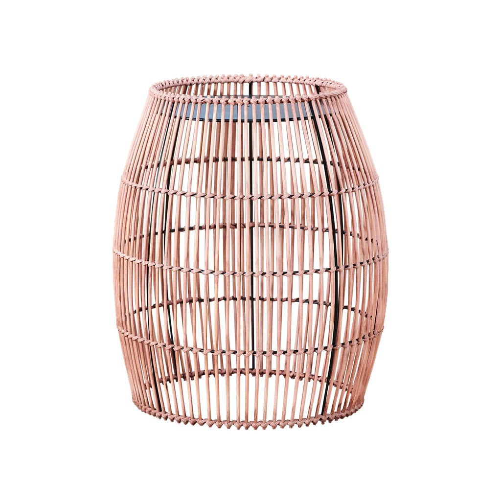 Patio Bamboo Side Table with Iron Tabletop Z48777