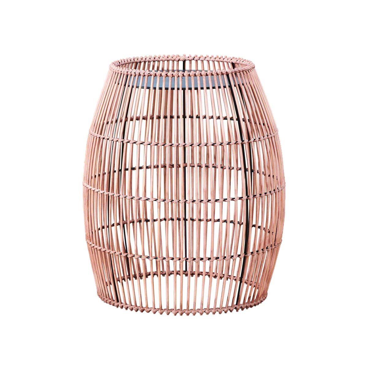 Patio Bamboo Side Table with Iron Tabletop Z48777