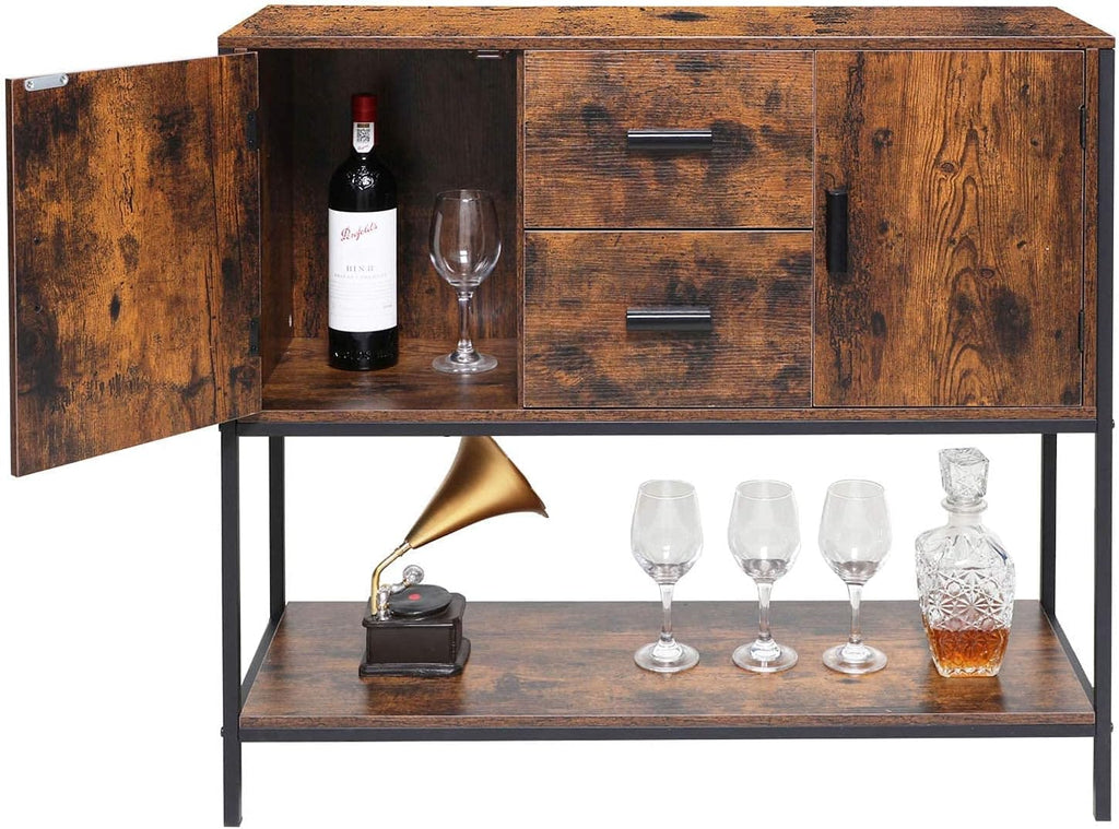 Rustic Brown Storage Cabinet with 2 Drawers S762
