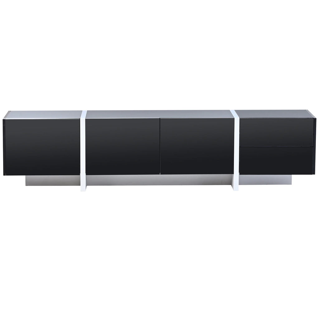 White & Black Contemporary Rectangle TV Stand K31399