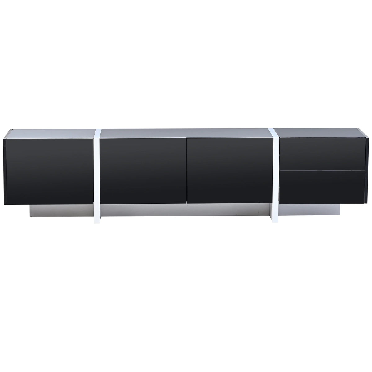 White & Black Contemporary Rectangle TV Stand K31399
