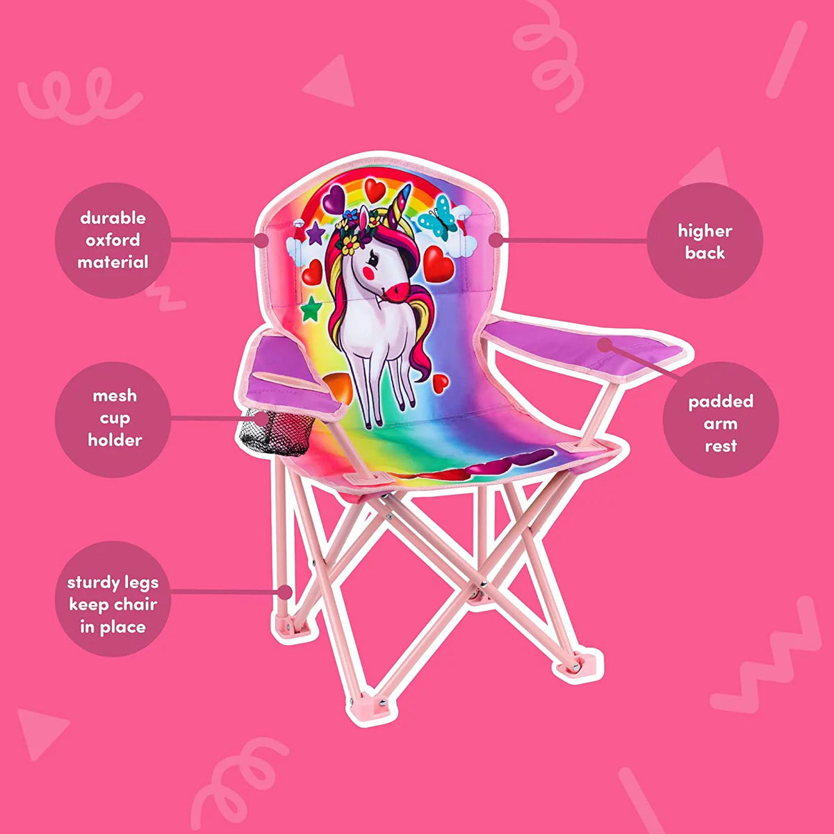 Unicorn Kids Foldable Chair with Carrying Bag J492832