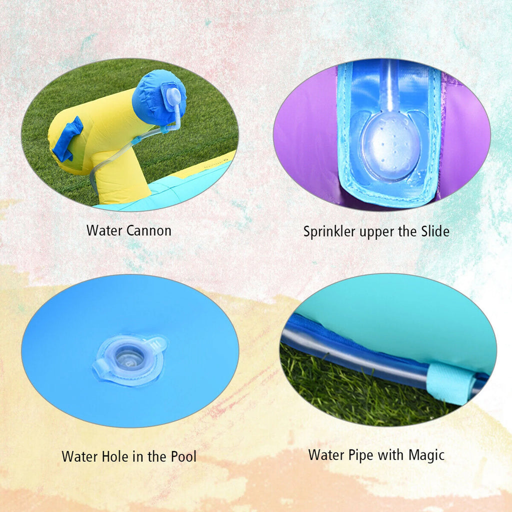 Inflatable Water Park Bounce House with Dual Slide Climbing Wall P871893