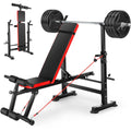 Adjustable Weight Bench Set with Barbell Rack S788161