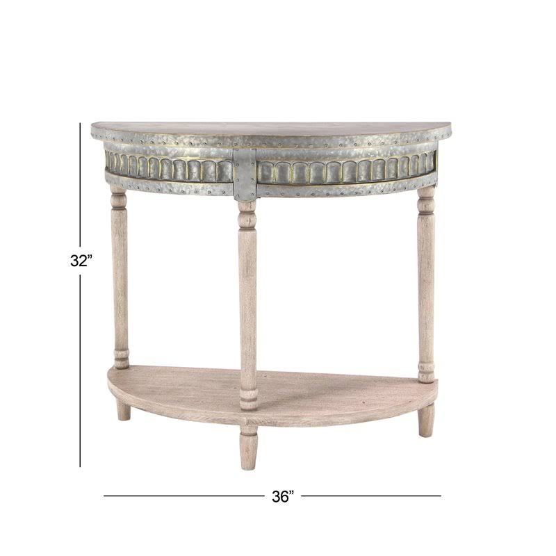 Beige Farmhouse Metal Console Table F557704