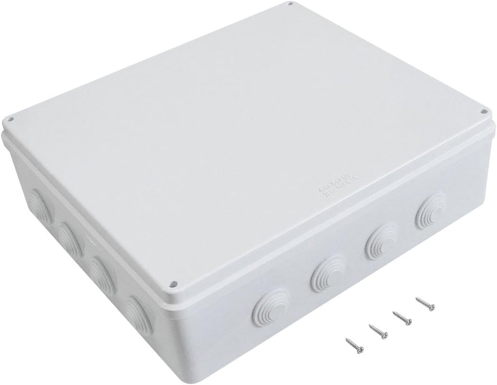 White ABS Plastic IP65 Junction Box Electrical Project Enclosure 15.7 x 13.8 x 4.7 inch Pack of 2 S90772