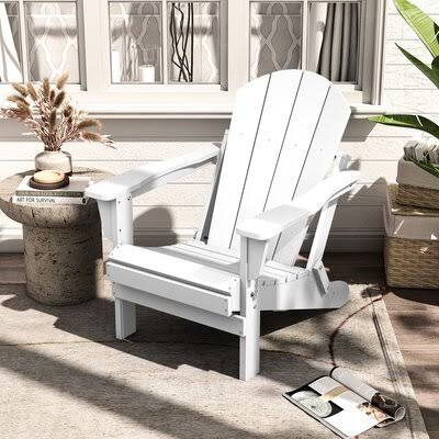 White Plastic Folding Adirondack Chair M88816