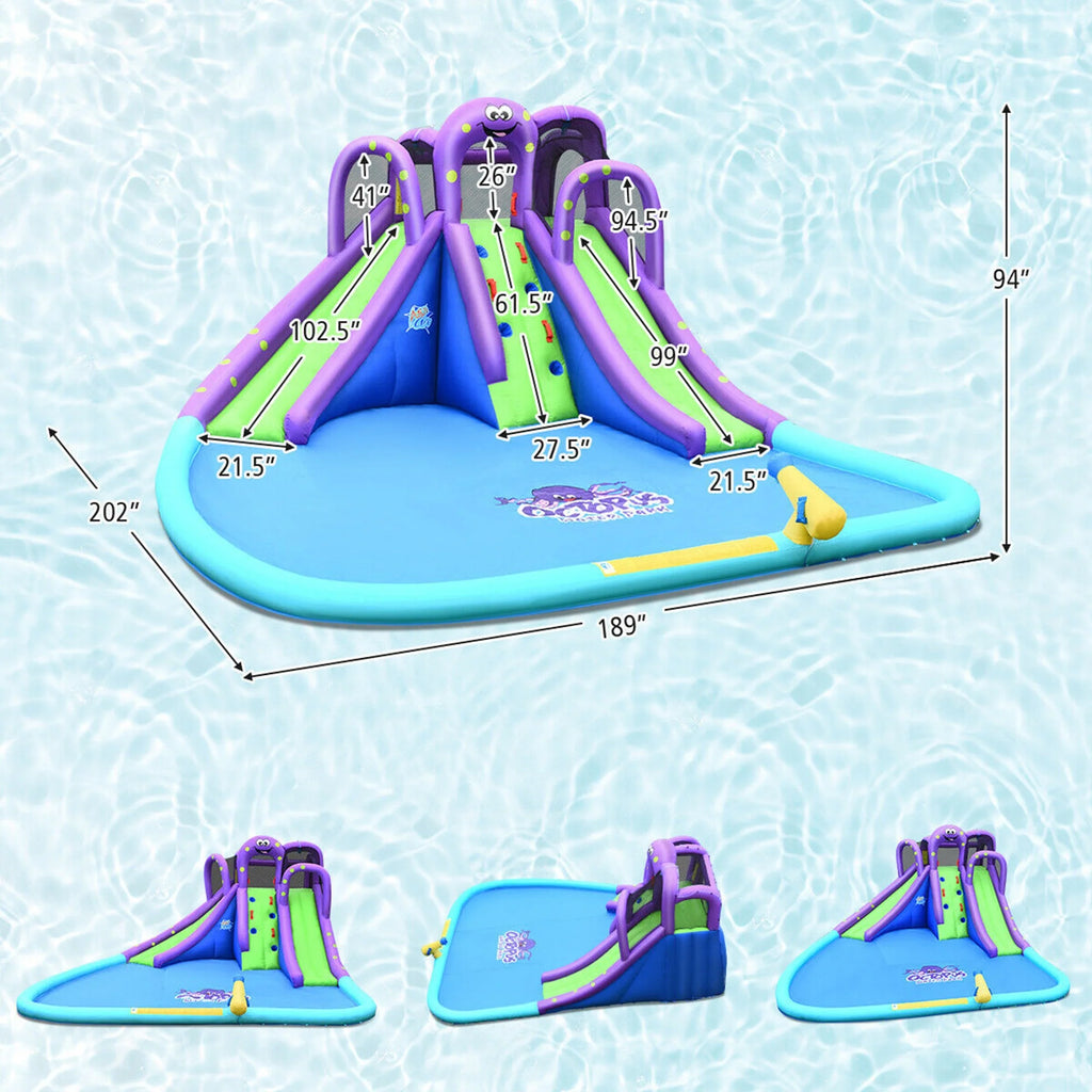 Inflatable Water Park Bounce House with Dual Slide Climbing Wall P871893