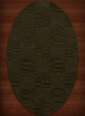 Olive Checkered Area Rug 5' x 8' Oval D876543