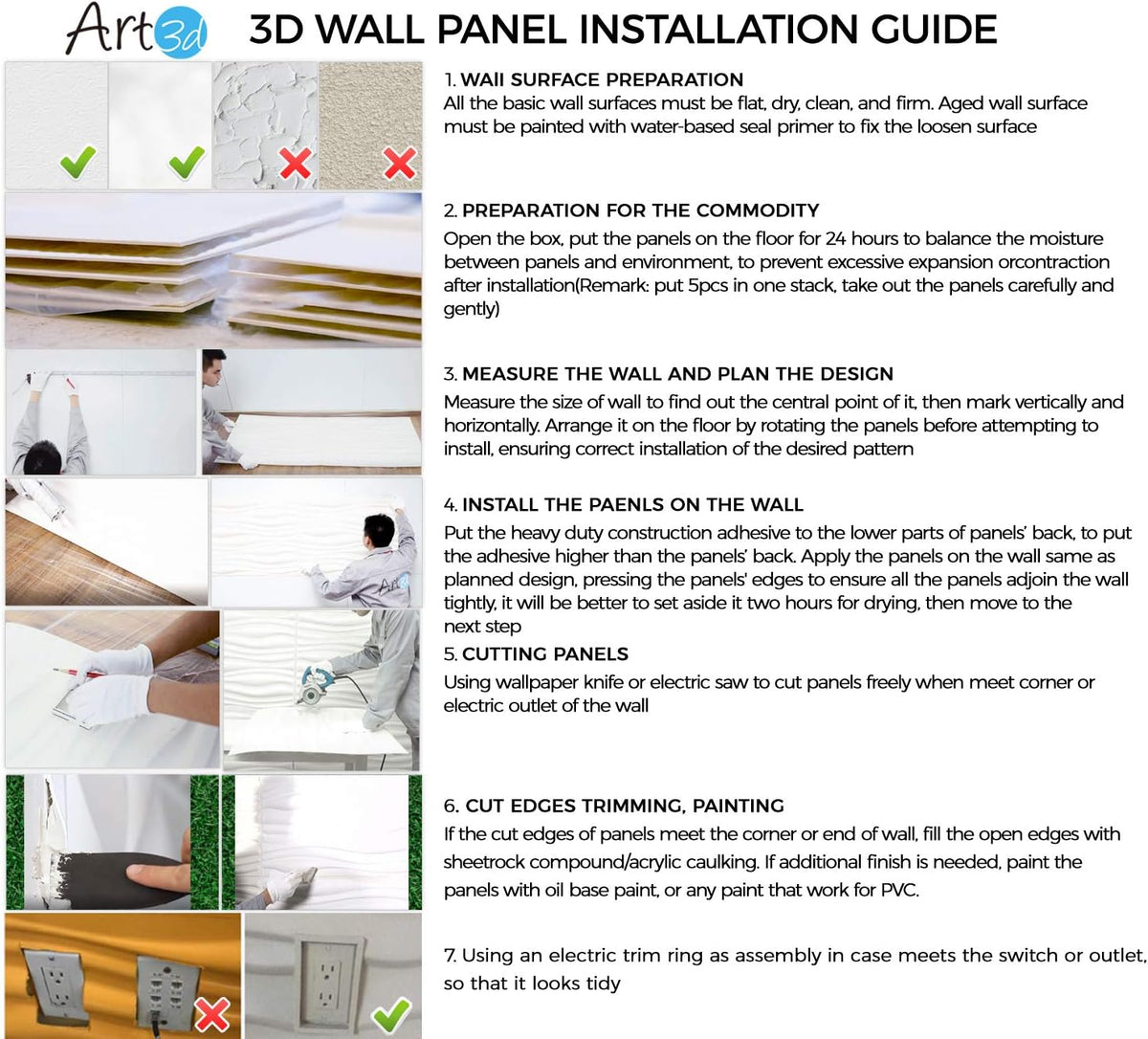 White Pack of 2 3D Wall Panels G2641