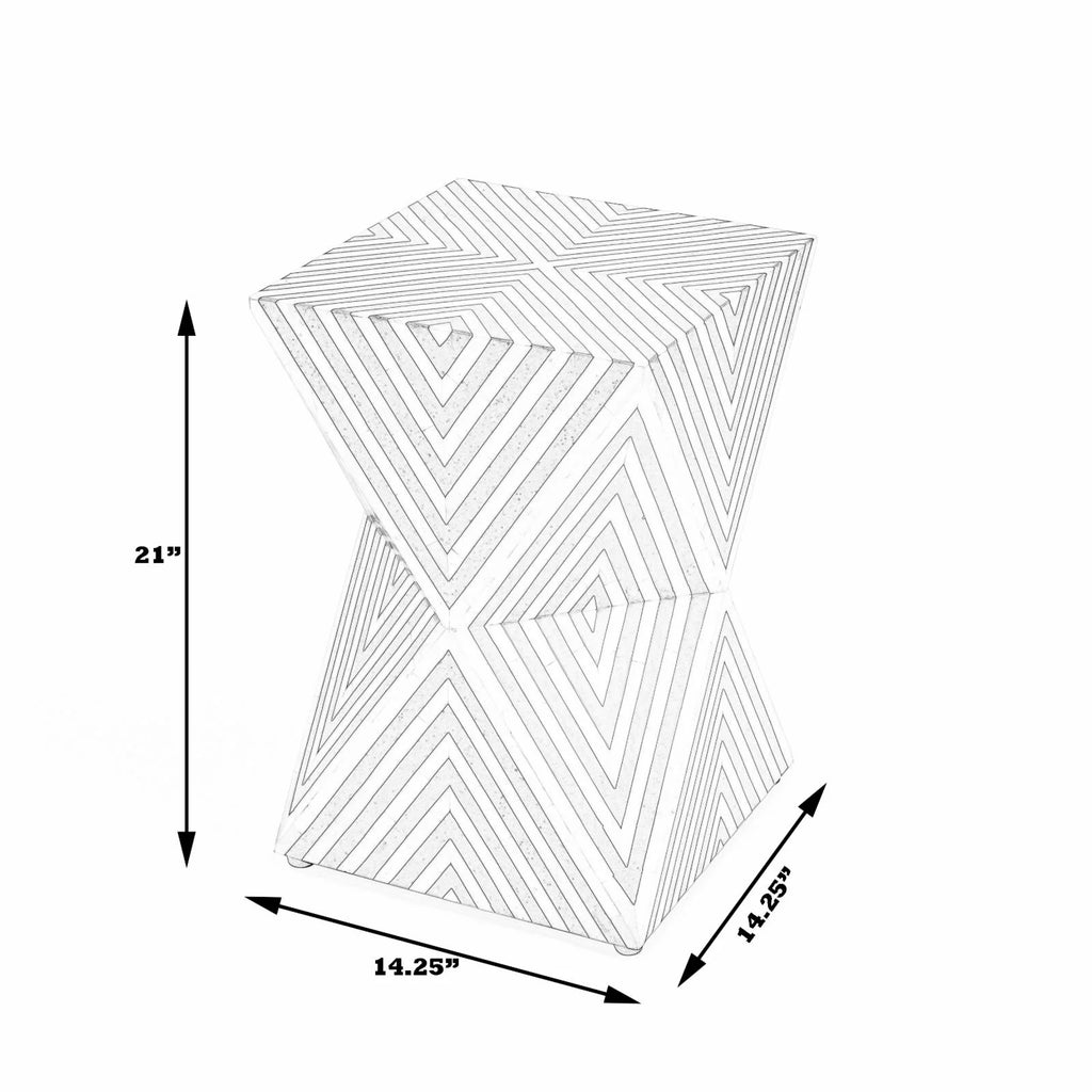 Blue and White Bone Inlay End Table V33815