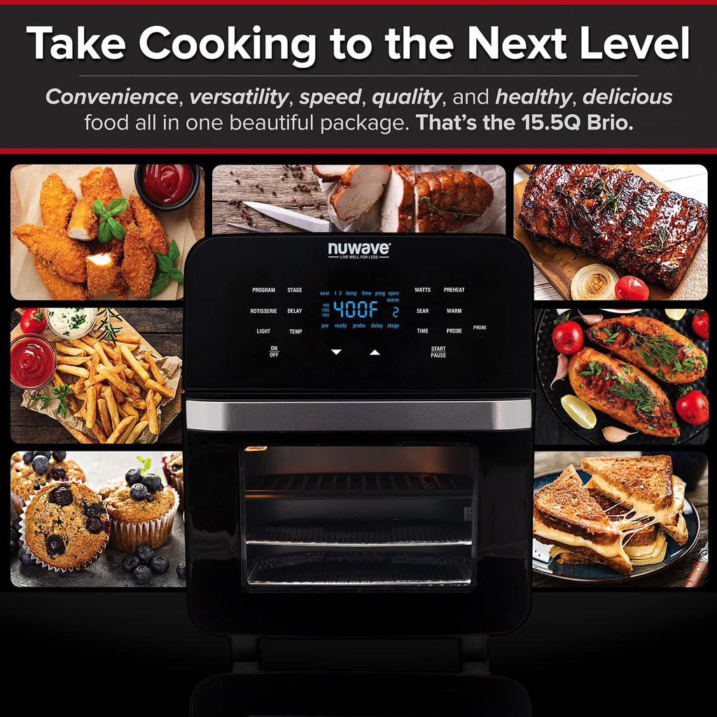 15.5-Qt Air Fryer Smart Oven with Rotisserie and Temperature Probe V4540