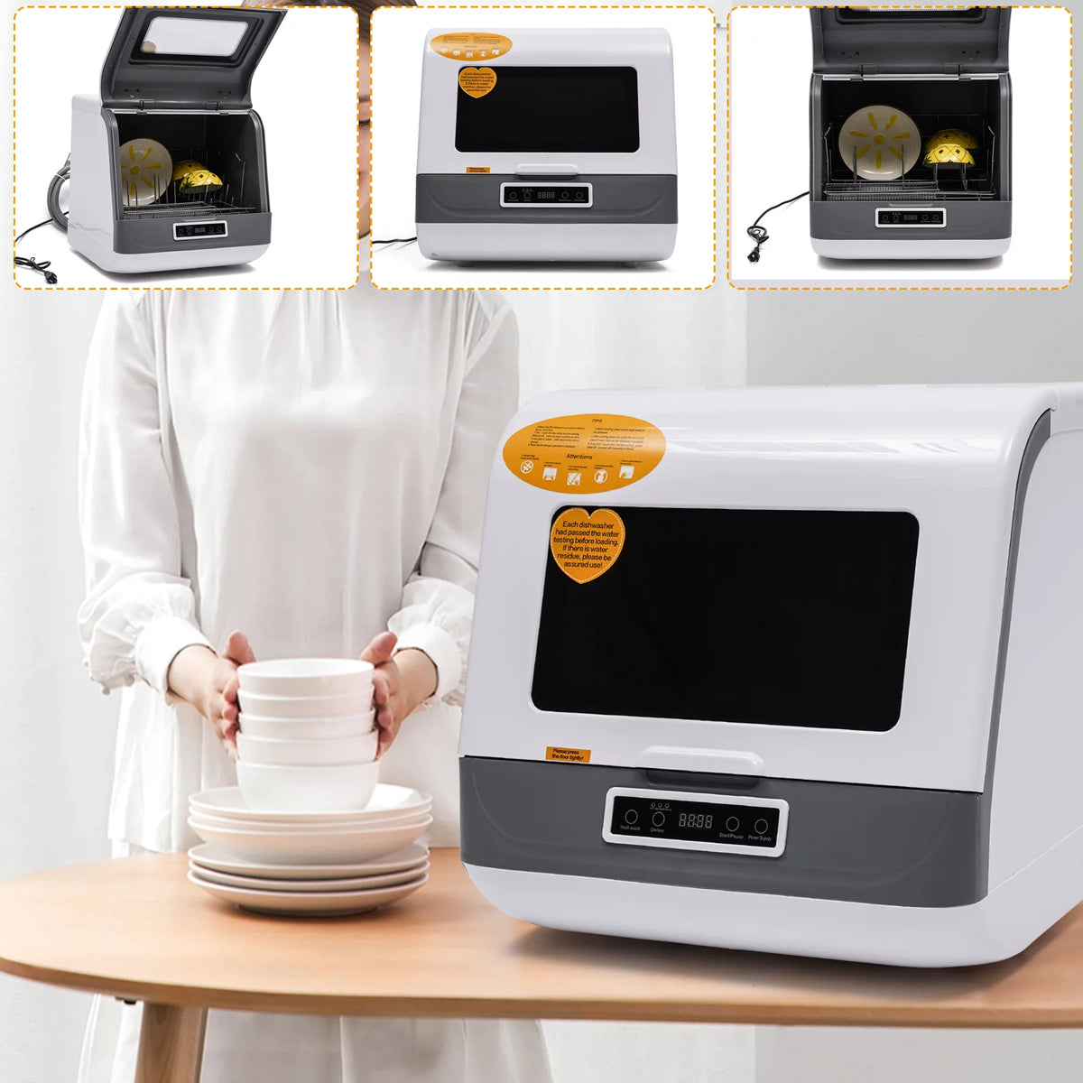 Portable Countertop Dishwasher with 3 Washing Programs F81293
