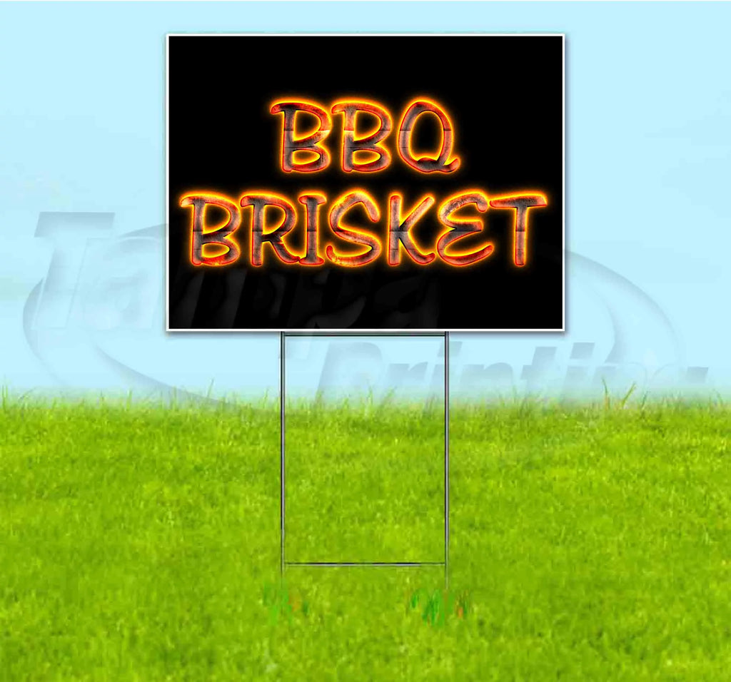 BBQ Brisket 18" x 24" Yard Sign with Metal Step Stake X56048