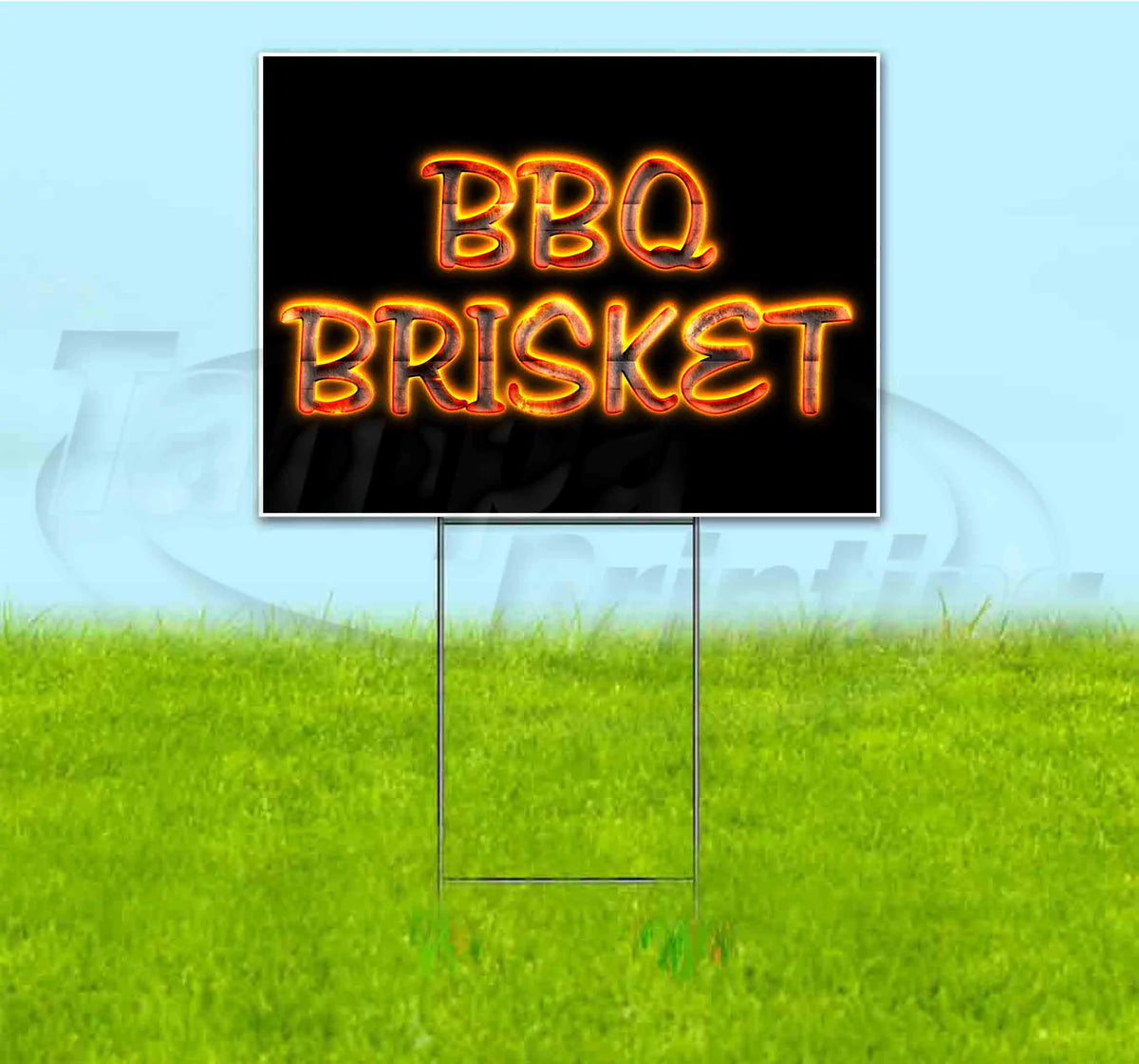 BBQ Brisket 18" x 24" Yard Sign with Metal Step Stake X56048