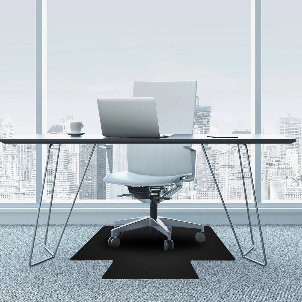 Black Vinyl Lipped Chair Mat for Carpets 45" x 53" E7119
