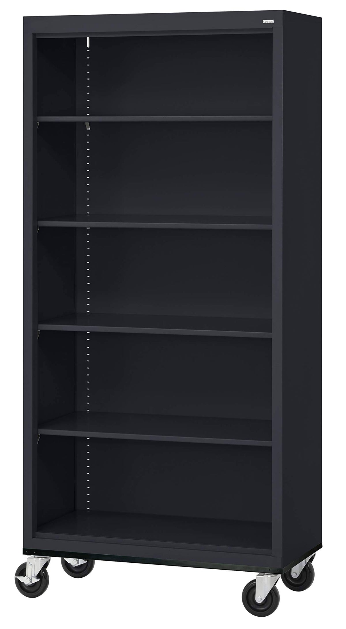 Steel Mobile Bookcase 36"W x 18"D x 78"H Black K568264