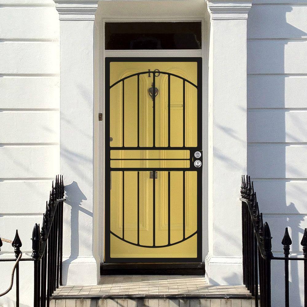 36 in. x 80 in. Black Steel Prehung Security Door T121456