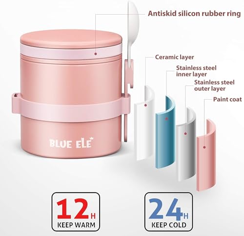 13.5oz Vacuum Insulated Thermos Hot Lunch Containers with Ceramic-Coated Stainless Steel T732