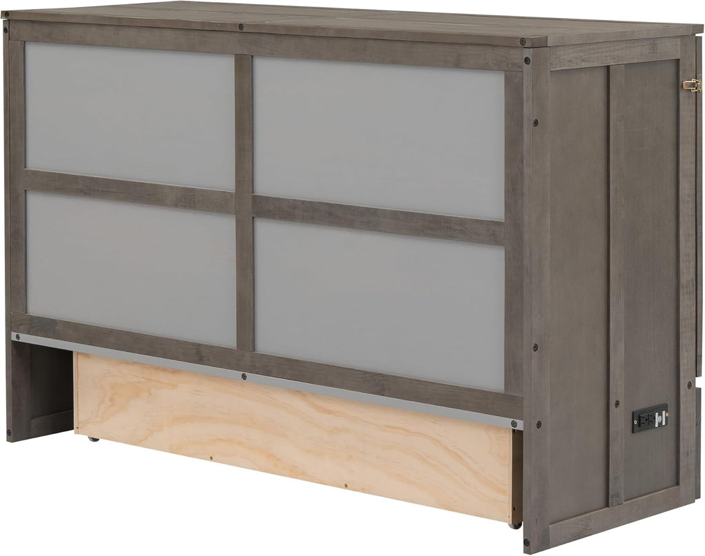 Queen Murphy Bed Cabinet with Drawer and Charging Station E4207