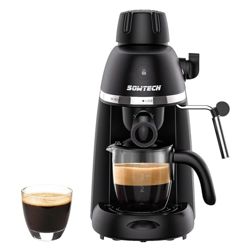 Black 3.5 Bar Espresso Cappuccino Machine with Milk Frother, 800W N71294