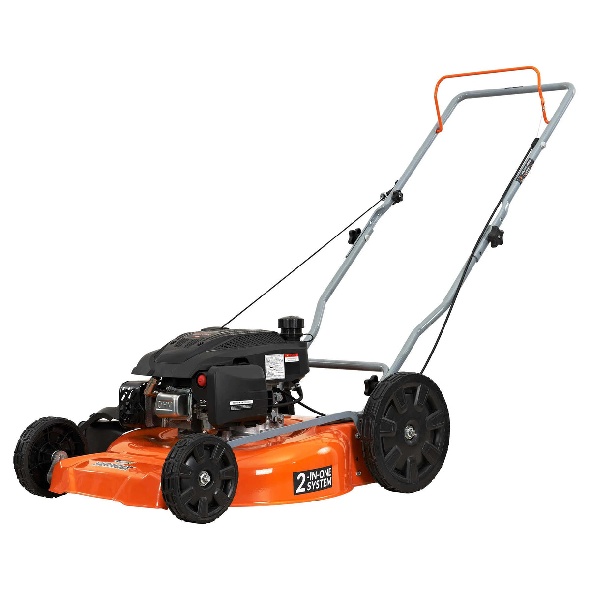 21 in. 170cc 2-in-1 Gas Walk Behind Push Lawn Mower with High Rear Wheels D354844