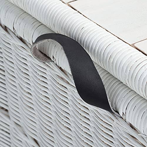 White/Brown Rattan Storage Trunk Q4619