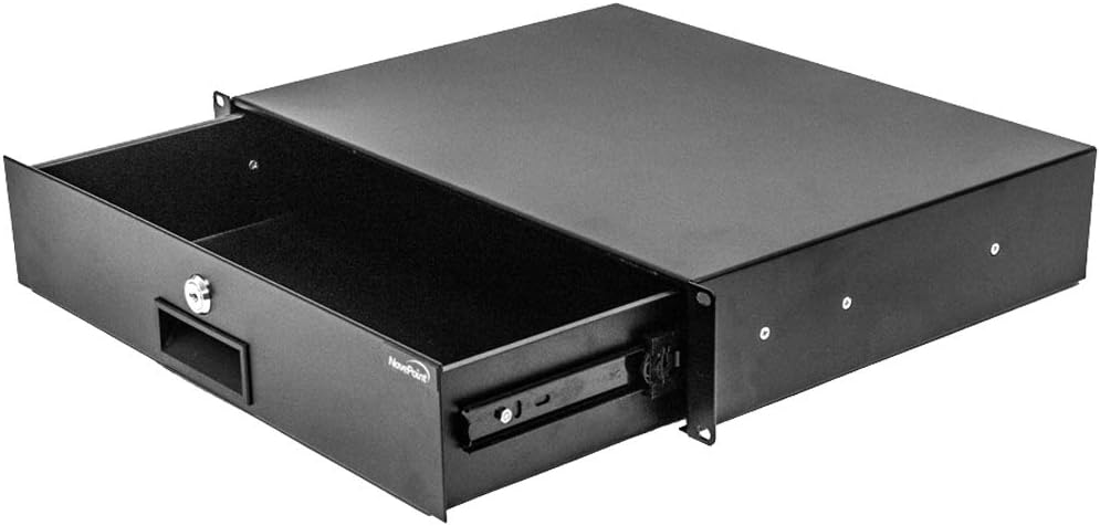 2U Black Rack Mount Drawer with Lock and Key A26091
