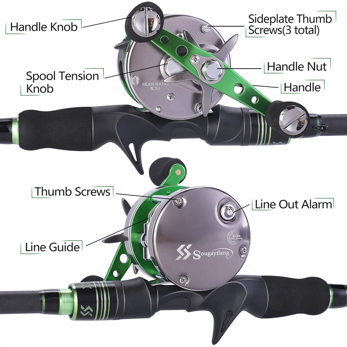 Telescopic Casting Rod and Baitcast Reel Fishing Combo D436088