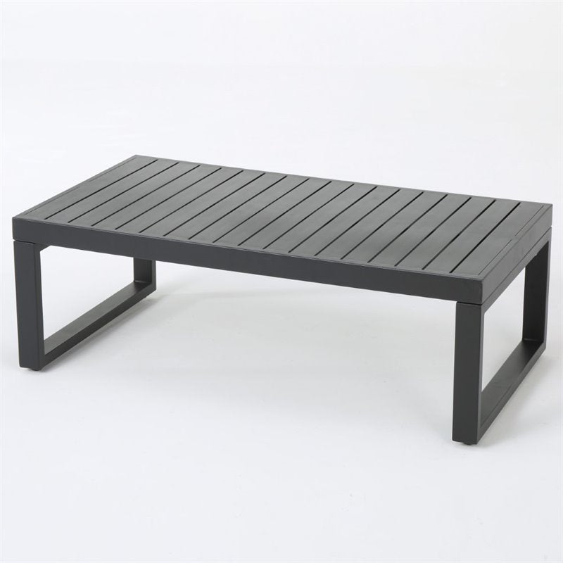 12-Piece Outdoor Aluminum Sectional Sofa Set in Black I9986