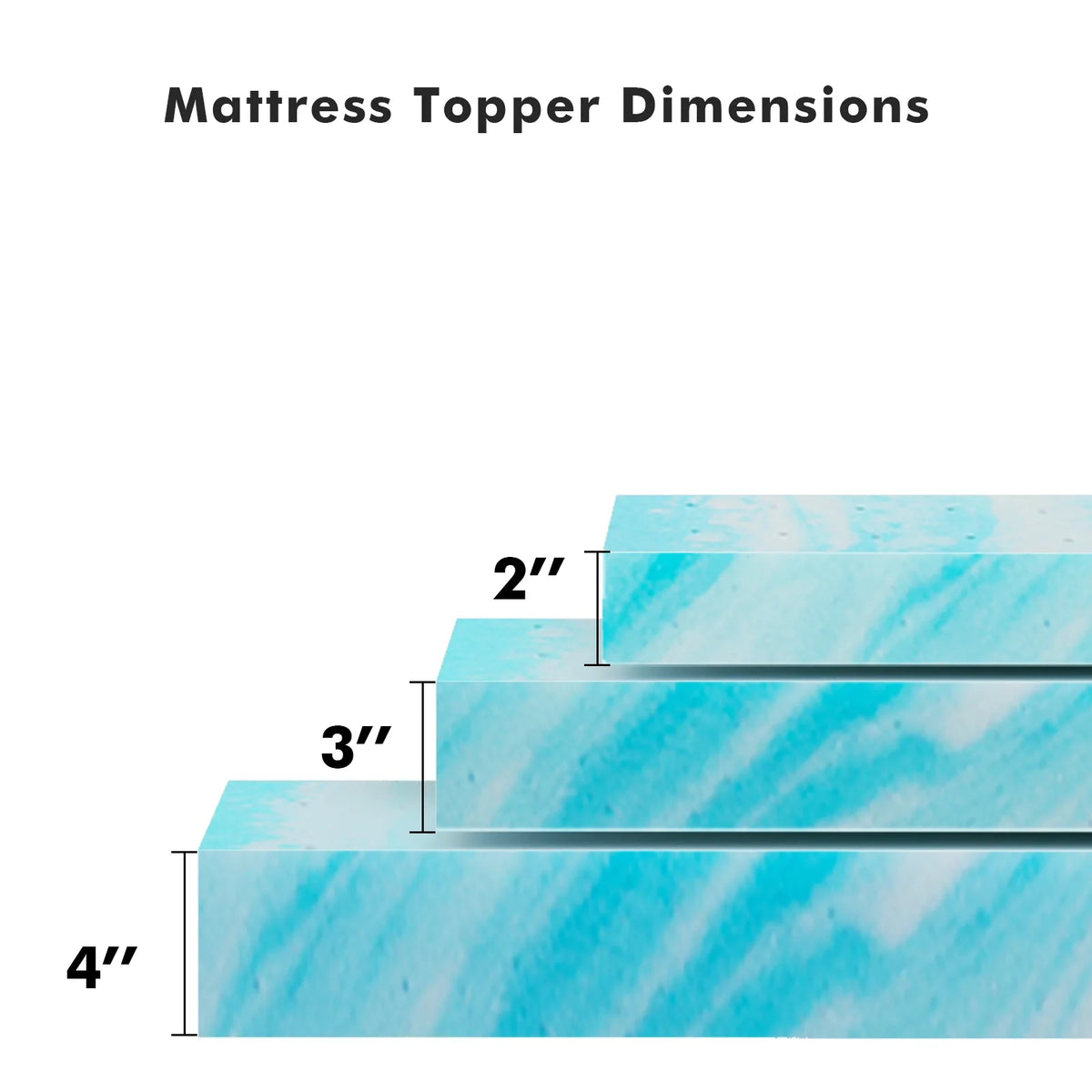 2 Inch Twin Size Cool Gel Memory Foam Mattress Topper T3574