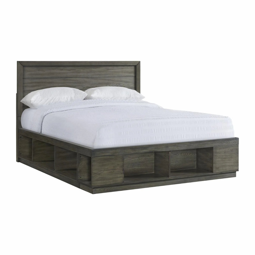 King Storage Bed with Cubbies Q6659