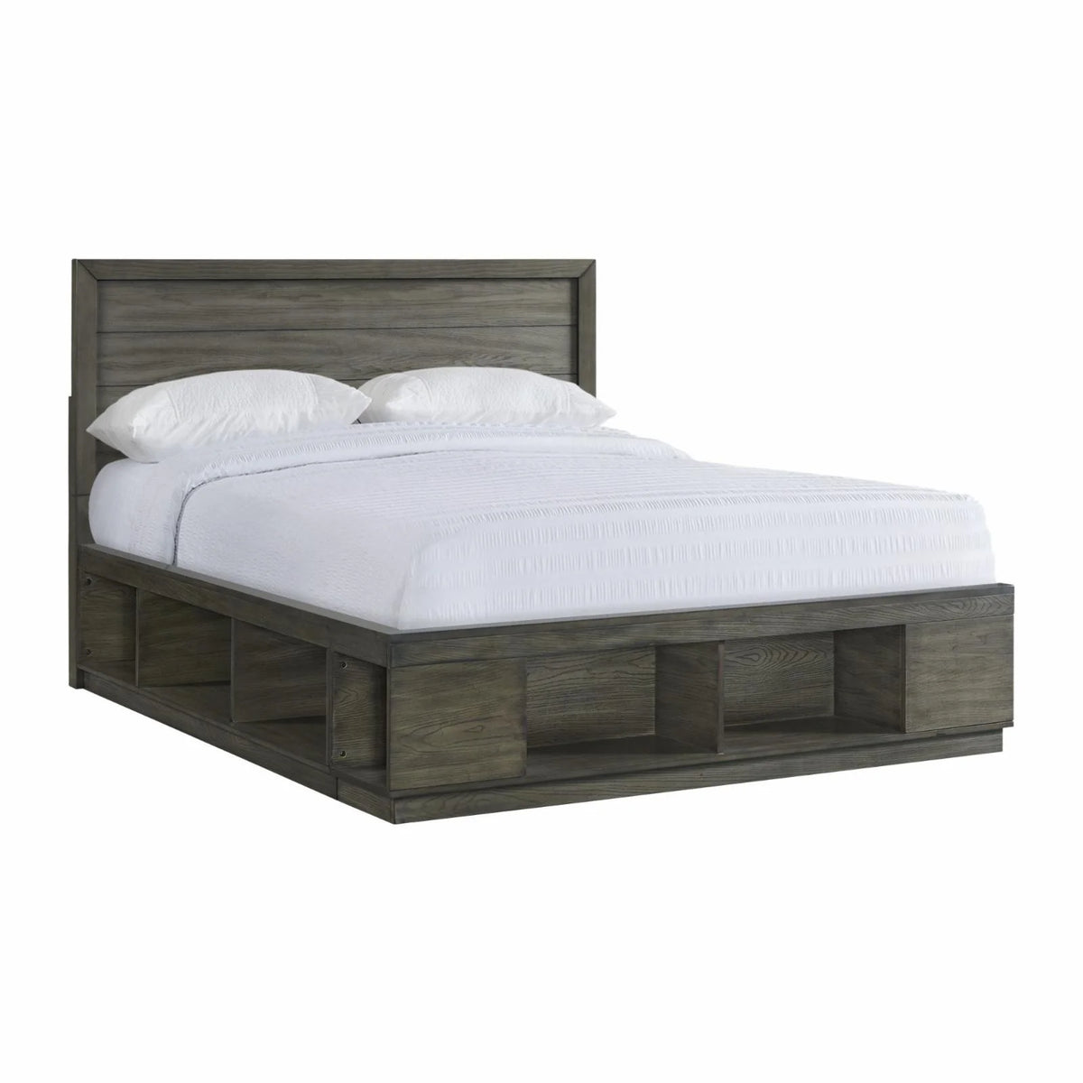 King Storage Bed with Cubbies Q6659
