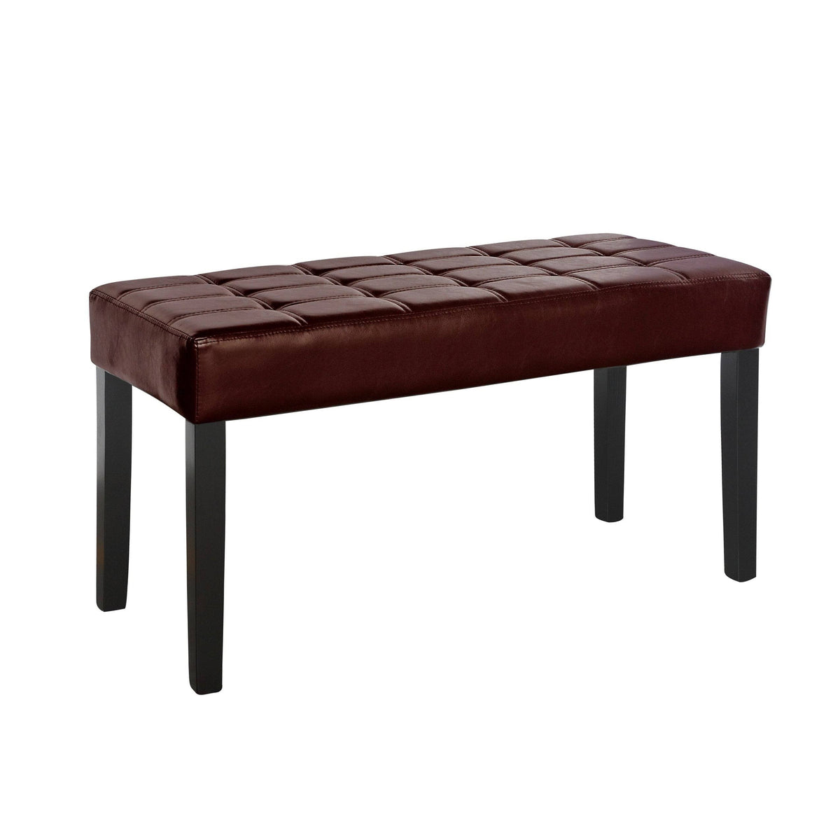 24-Panel Bench in Leatherette Brown N106
