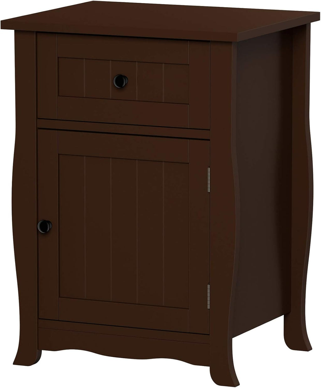 Dark Brown Accent Table with Storage Drawer and Cabinet V447