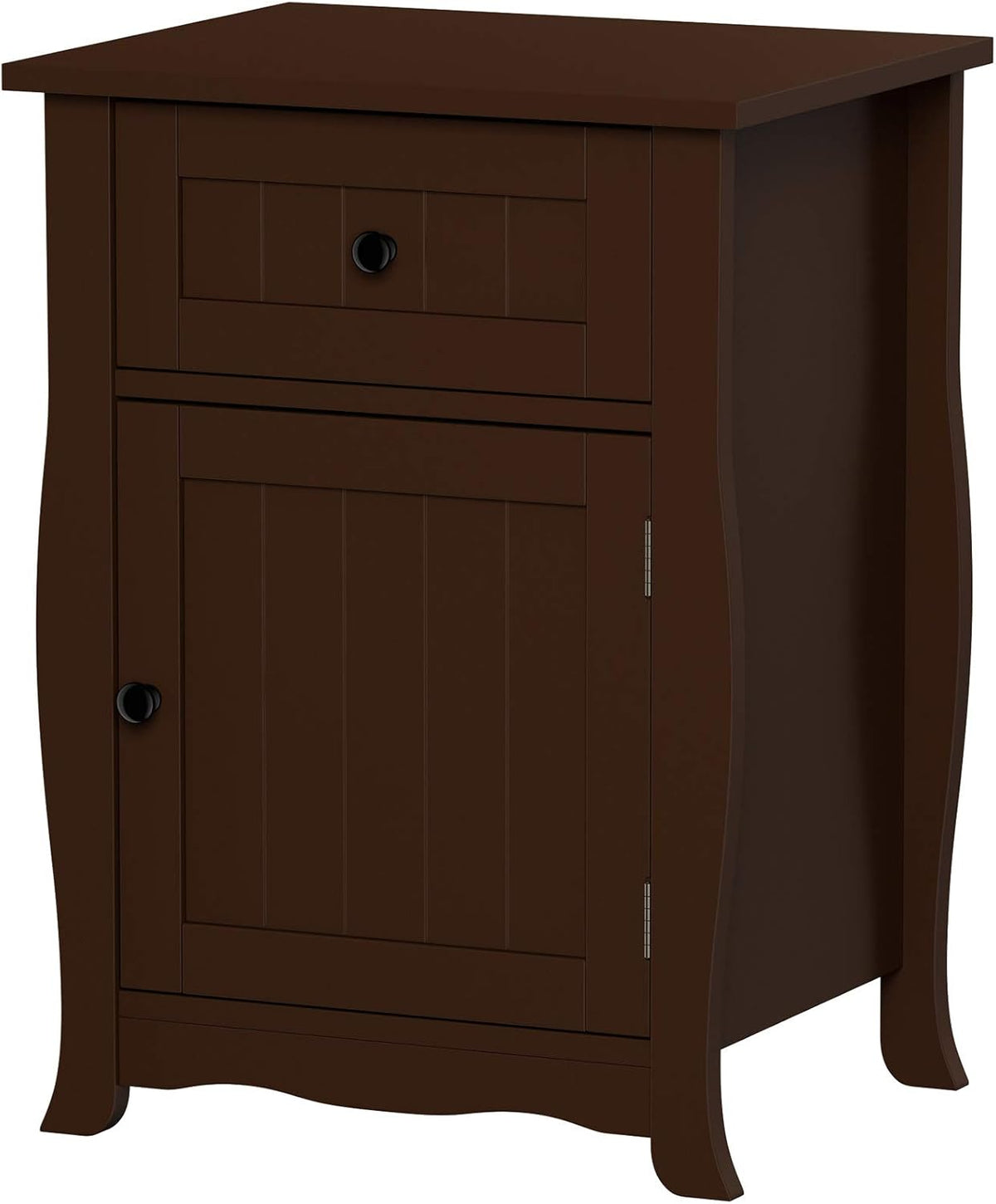 Dark Brown Accent Table with Storage Drawer and Cabinet V447