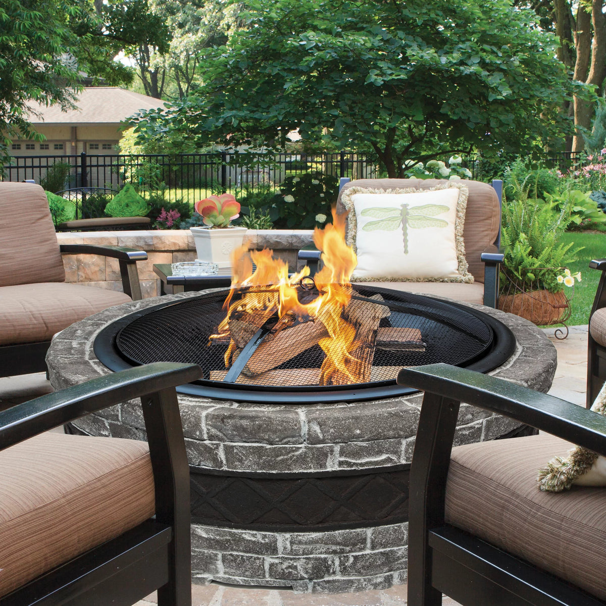 Wood Burning Fire Pit with Dome Screen & Poker M239