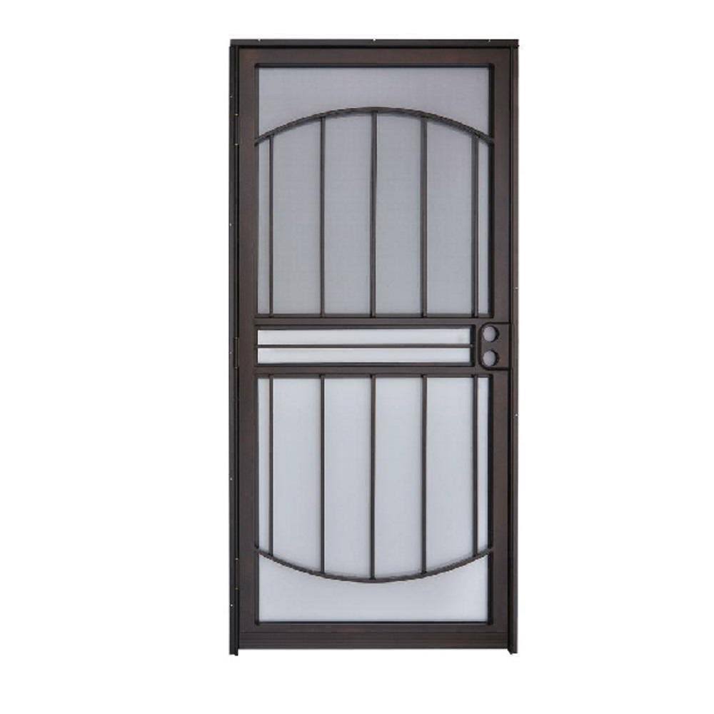 36 in. x 80 in. Black Steel Prehung Security Door T121456