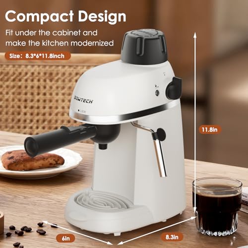 Black 3.5 Bar Espresso Cappuccino Machine with Milk Frother, 800W N71294