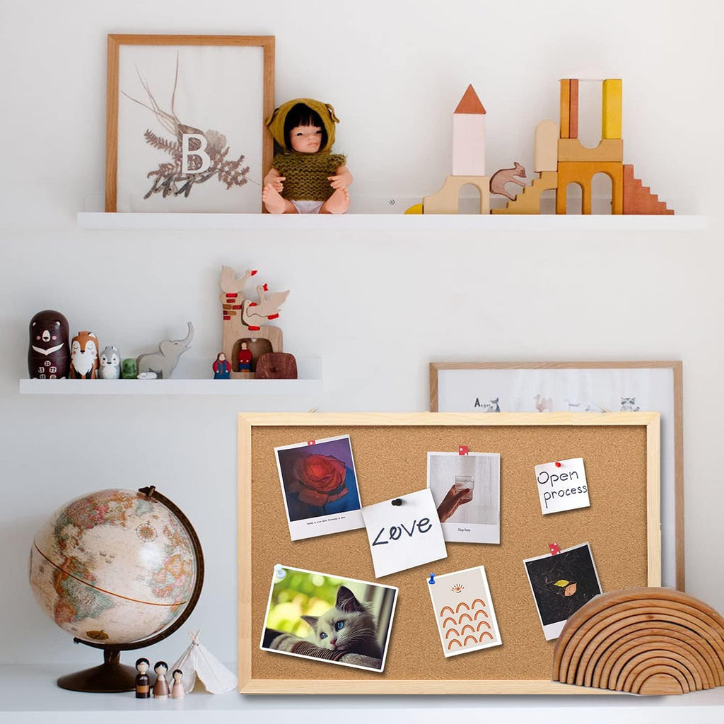 2Pack 16x11Inch Cork Boards with Natural Wooden Frame P395872
