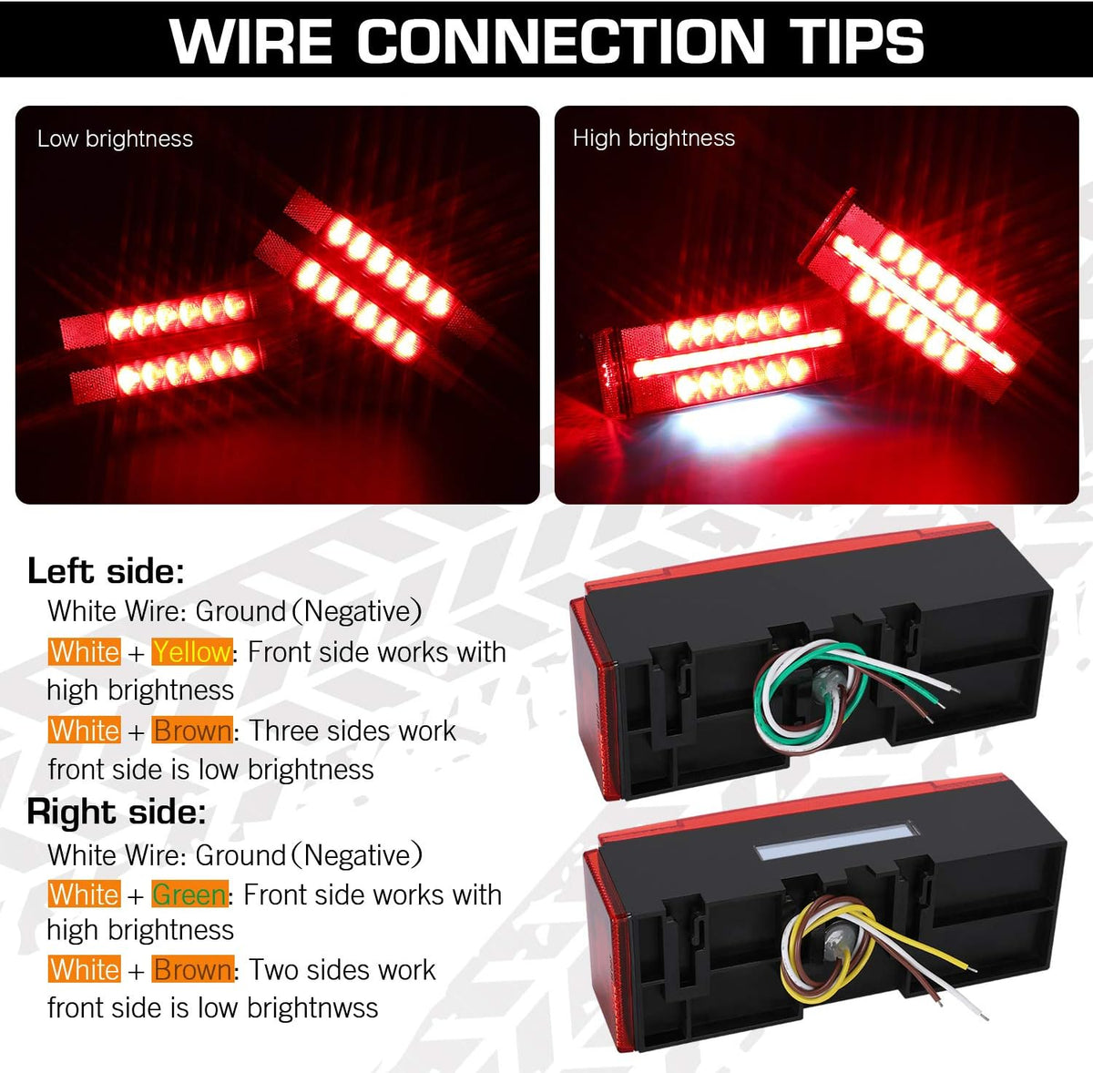 Submersible LED Trailer Light Kit, Waterproof Tail Lights H486032