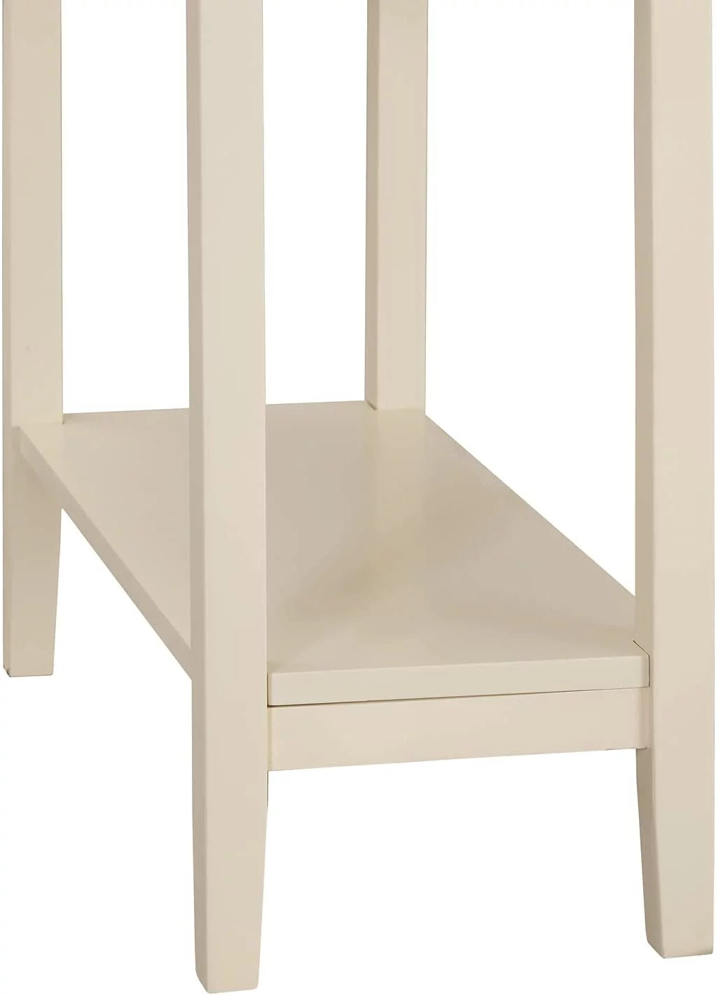 Cream Narrow End Table with Storage Shelf Z7996