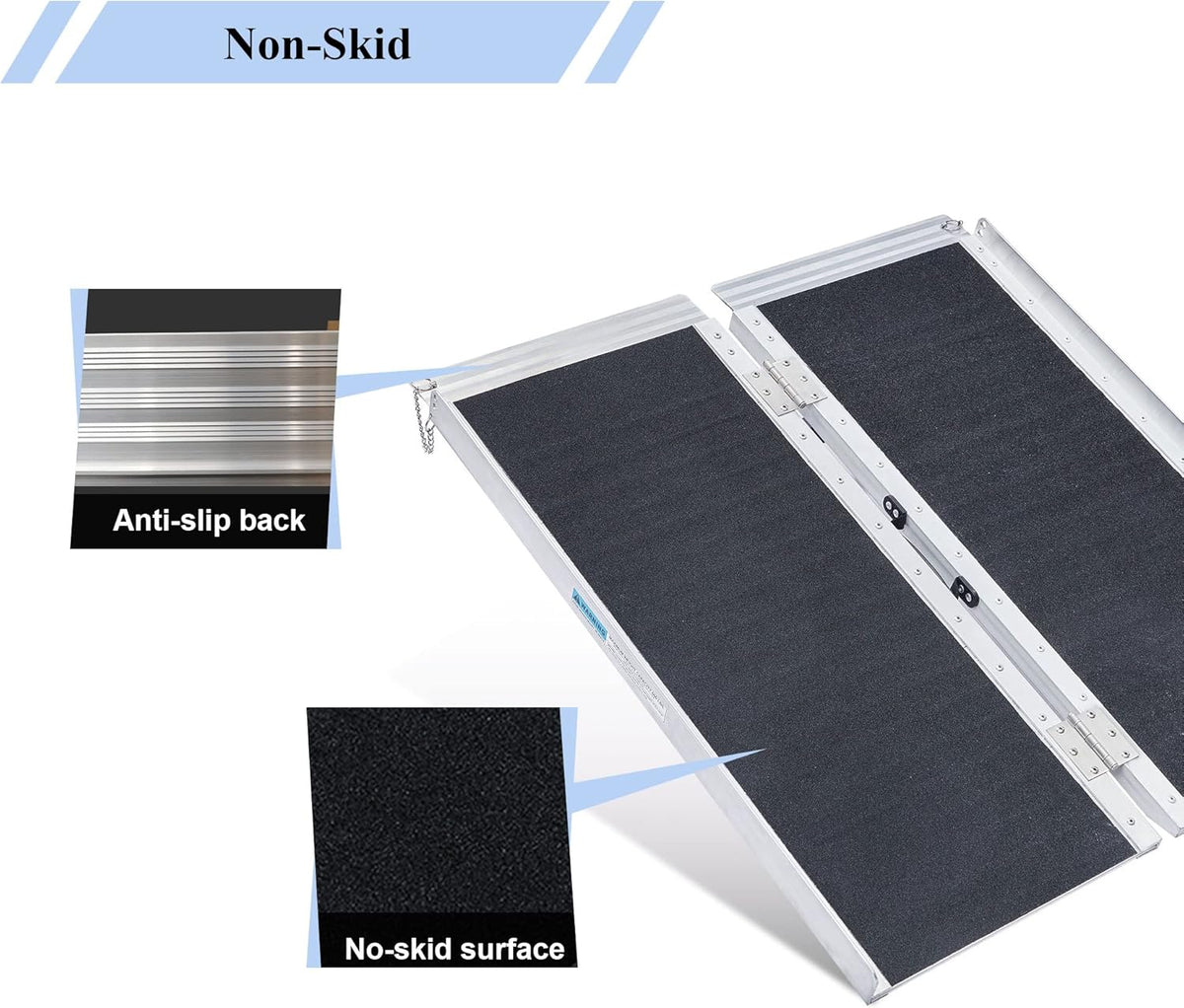 6FT Portable Aluminum Non-Skid Wheelchair Ramp F334