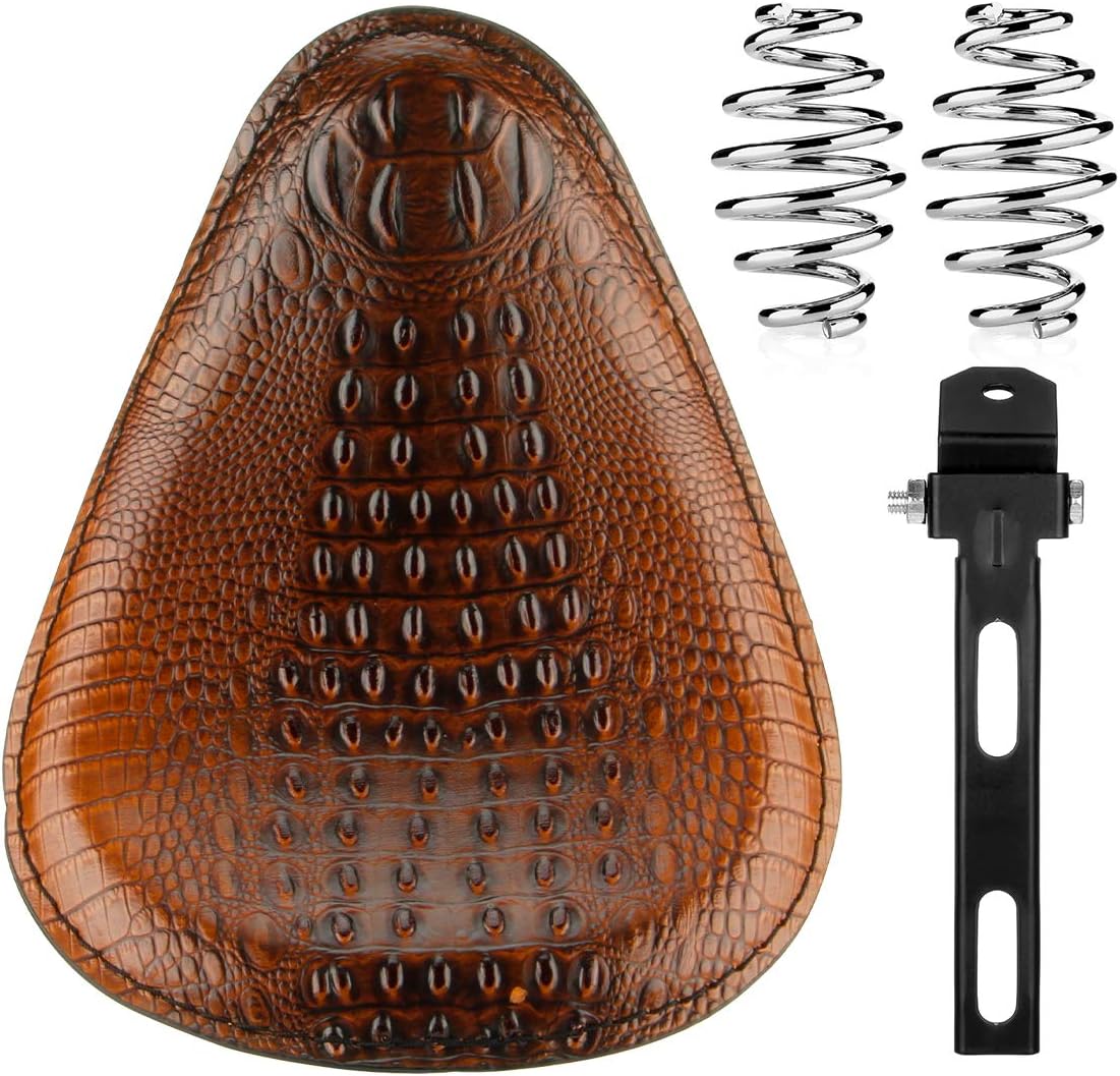 Leather Motorcycle Solo Seat Springs Mounting Bracket Kit Black with Seat Base J36974