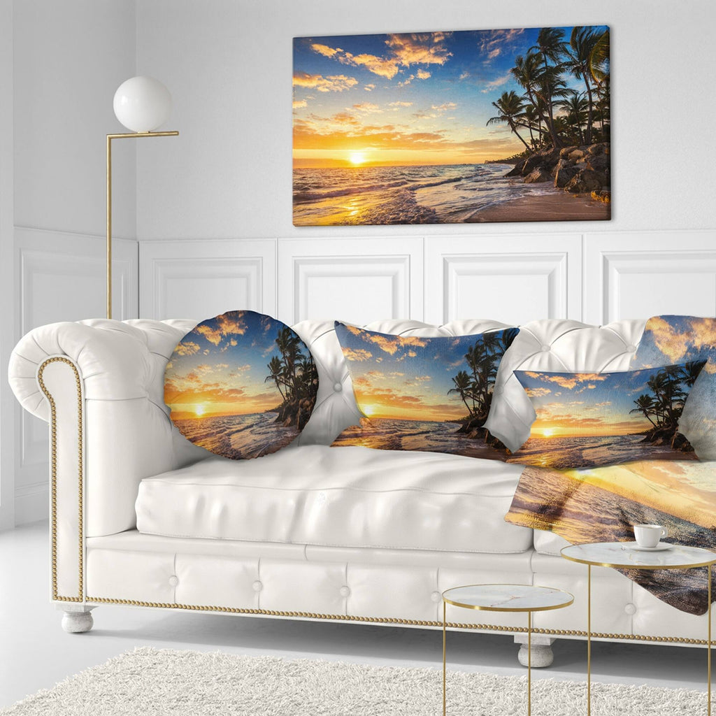 Tropical Island Beach Canvas 40 in. Wide x 20 in. High V873855