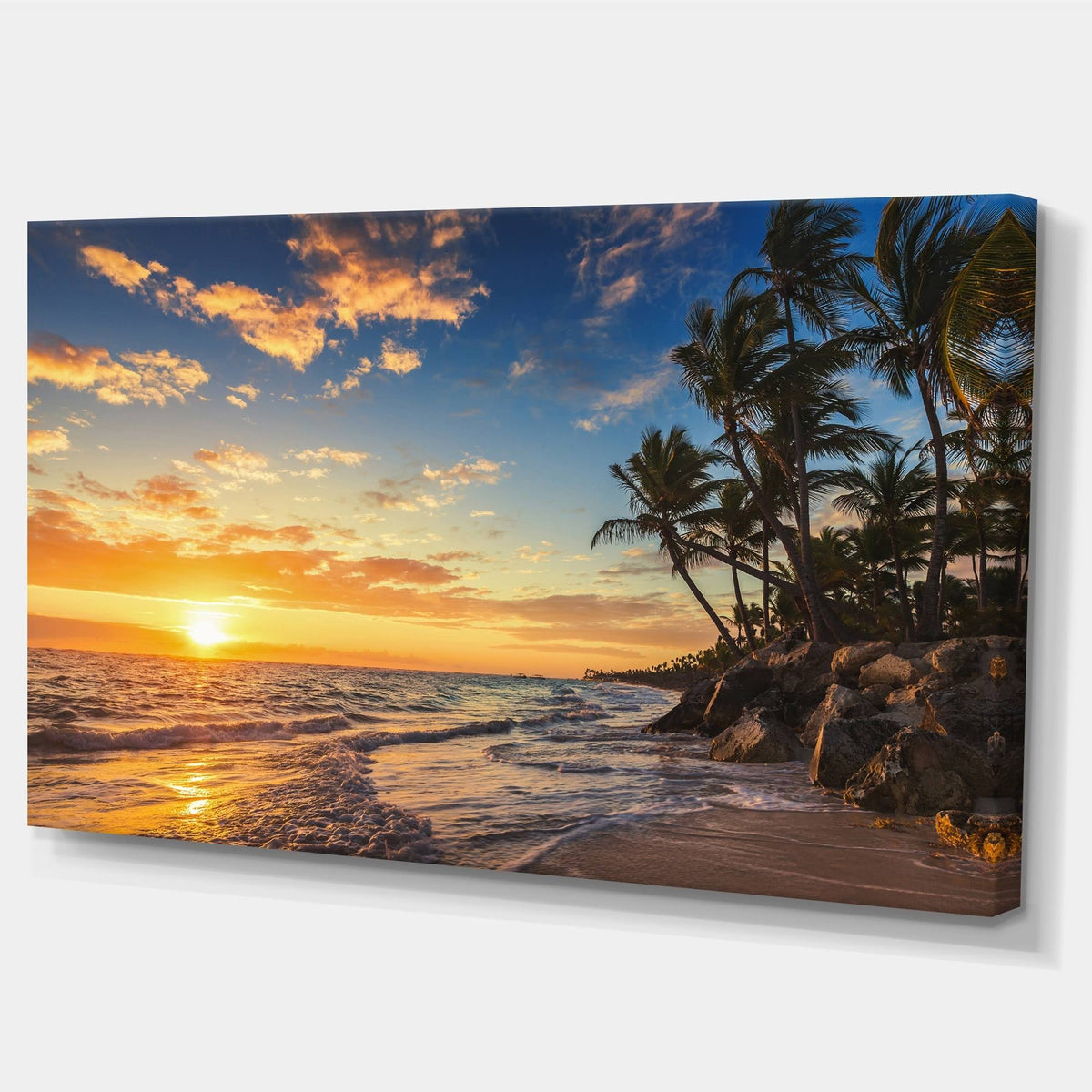 Tropical Island Beach Canvas 40 in. Wide x 20 in. High V873855
