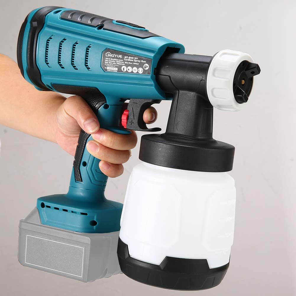 Cordless Paint Sprayer for 18V Battery, 3 Copper Nozzles, HVLP Spray Gun A24493