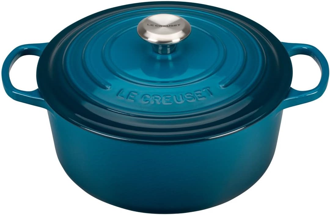 Enameled Cast Iron Round Dutch Oven, 5.5 qt., Deep Teal M64251